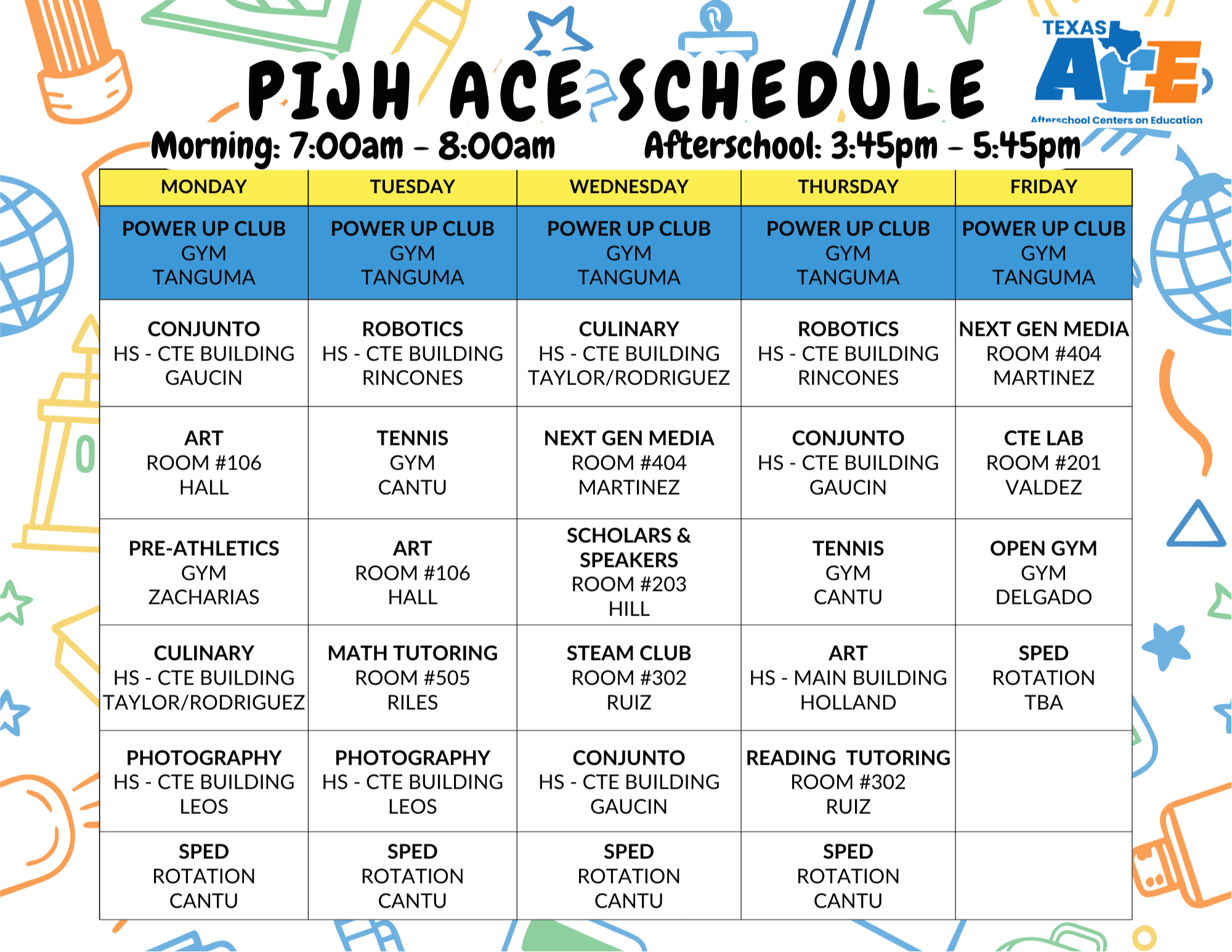 JH Schedule