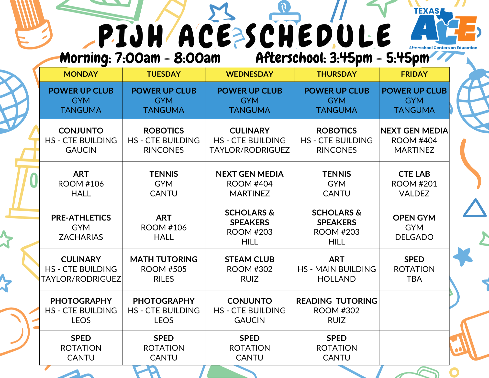 JH Schedule
