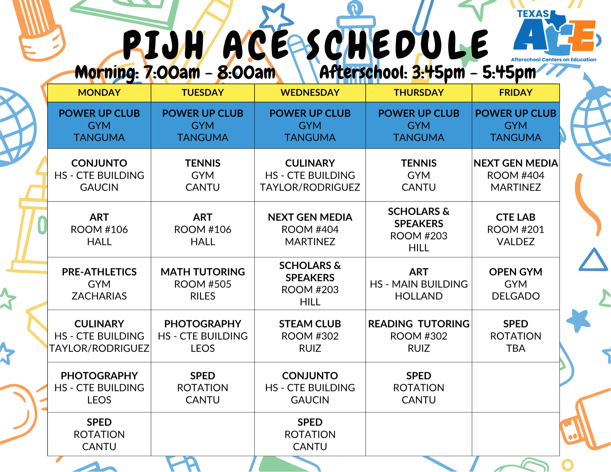 JH Schedule
