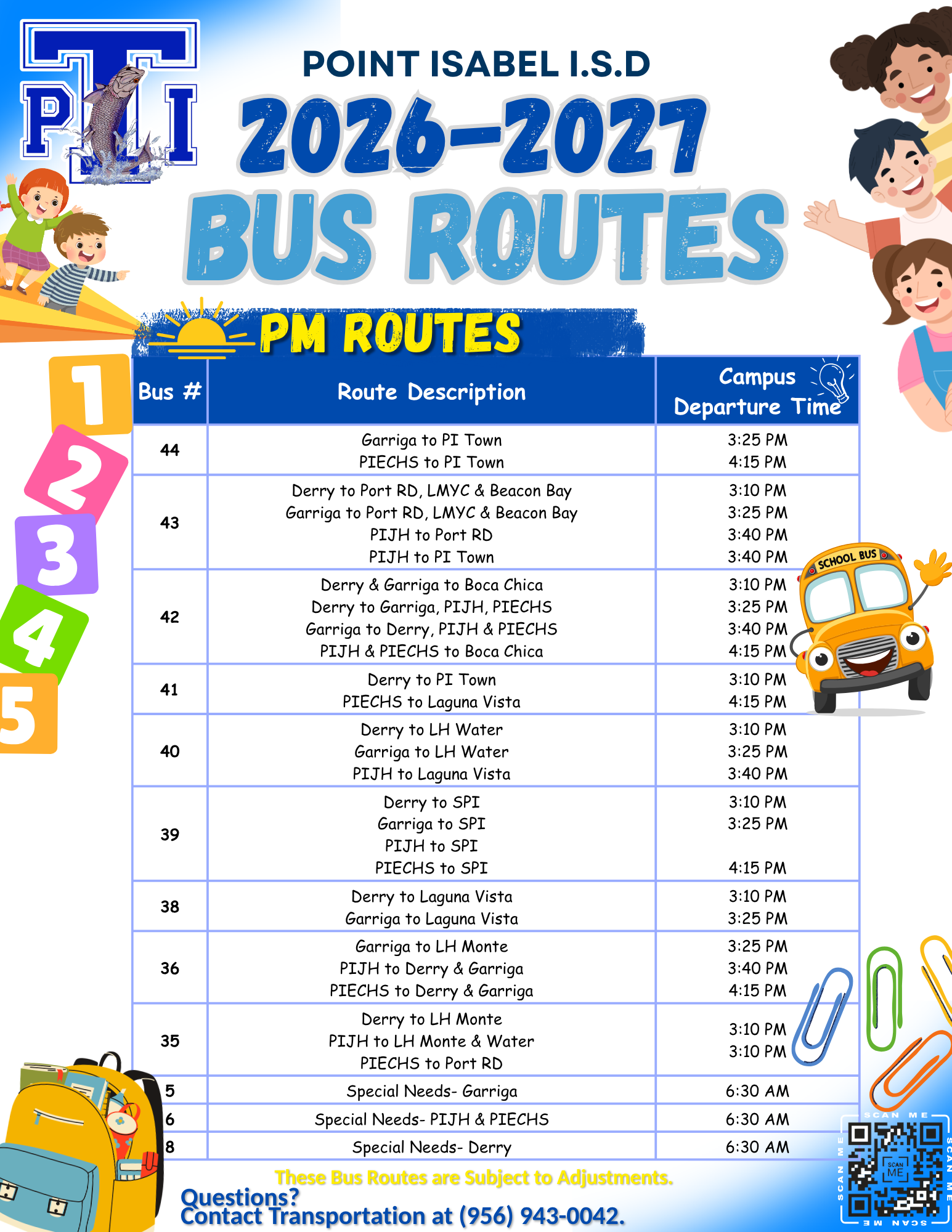 PM Bus Routes