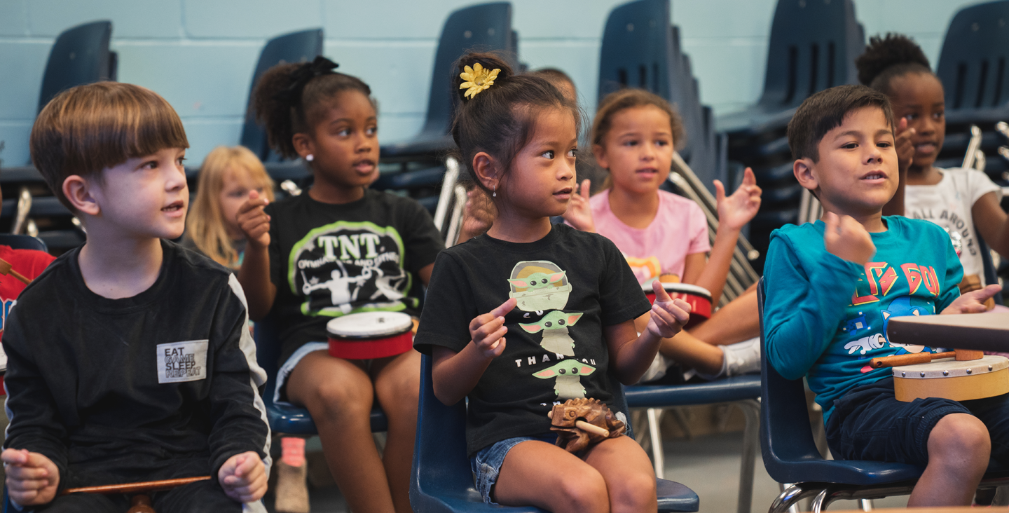 Abess Elementary students enjoying music class