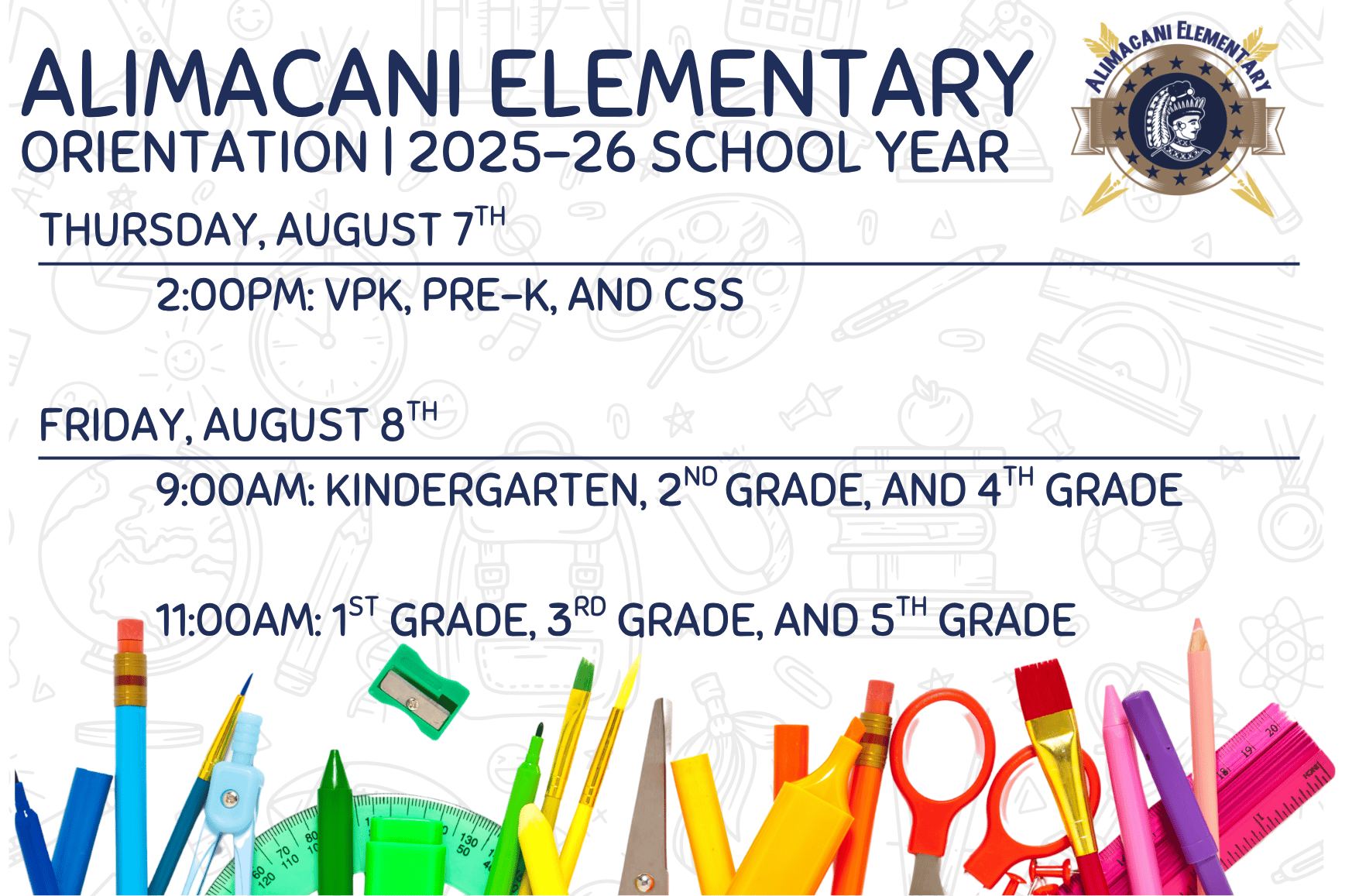 Orientation Schedule