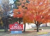 Ord Public School building in autumn