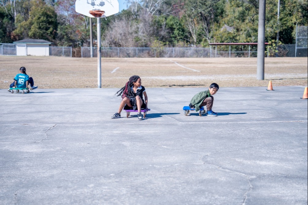 Students playing outside