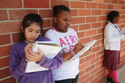 students writing