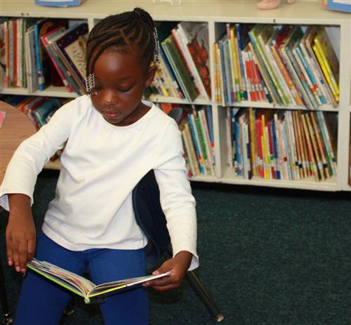 student reading