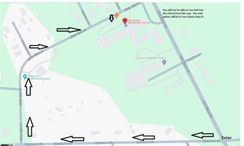 Map around dinsmore elementary