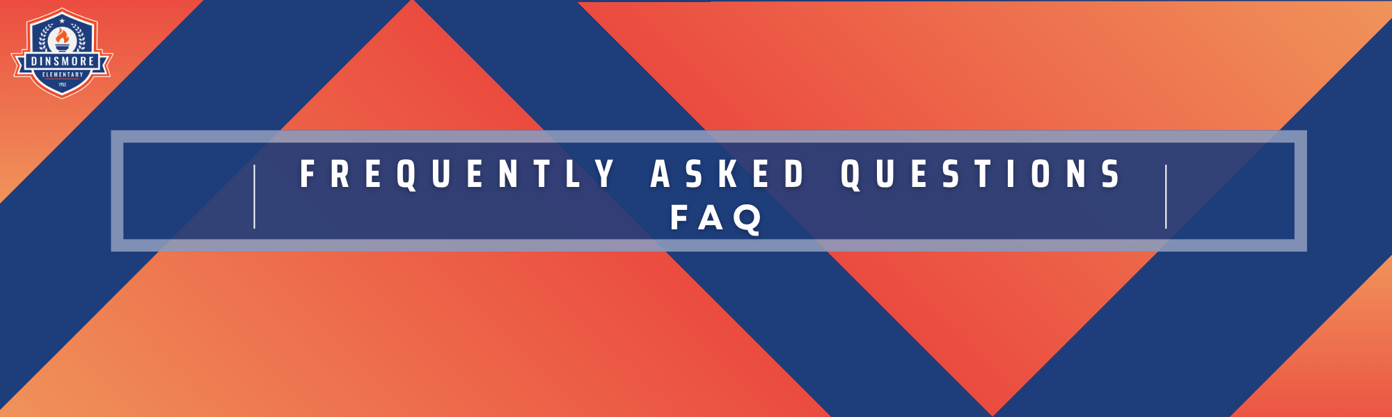 A blue and orange background with white lines. The text "Frequently Asked Questions FAQ" is displayed in white.