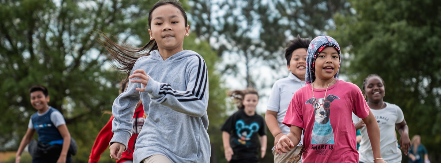 students running outside