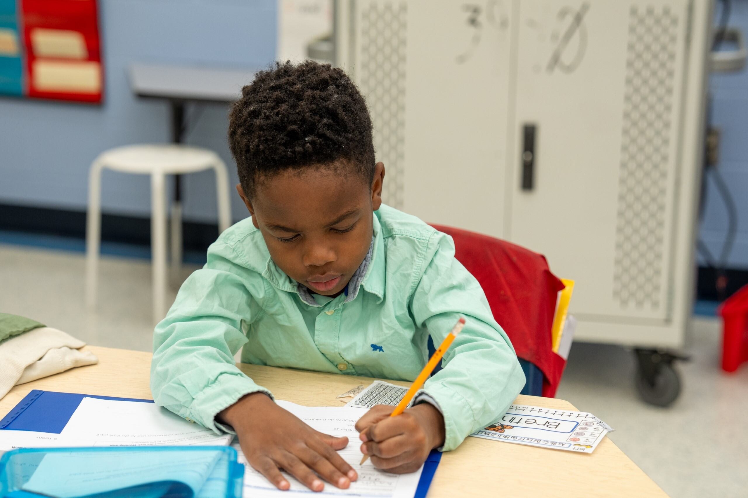 Student working on an assignment