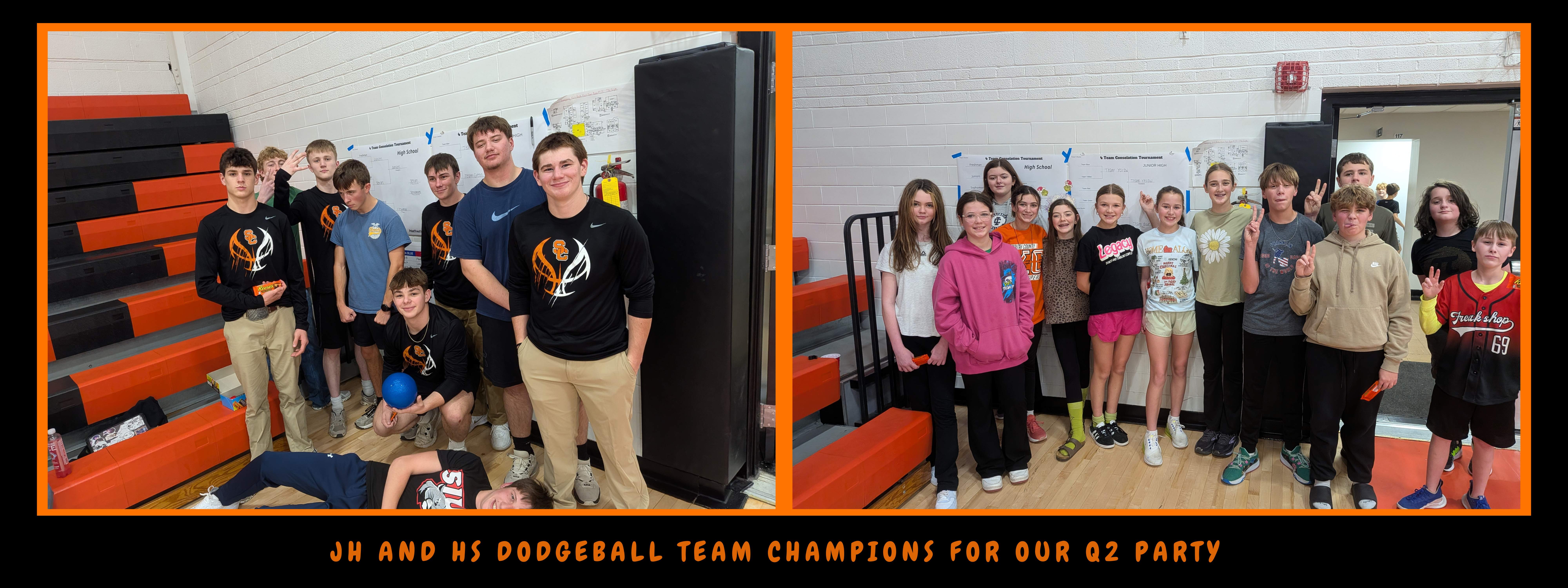 JH and HS Dodgeball Team Champions for Q2 party