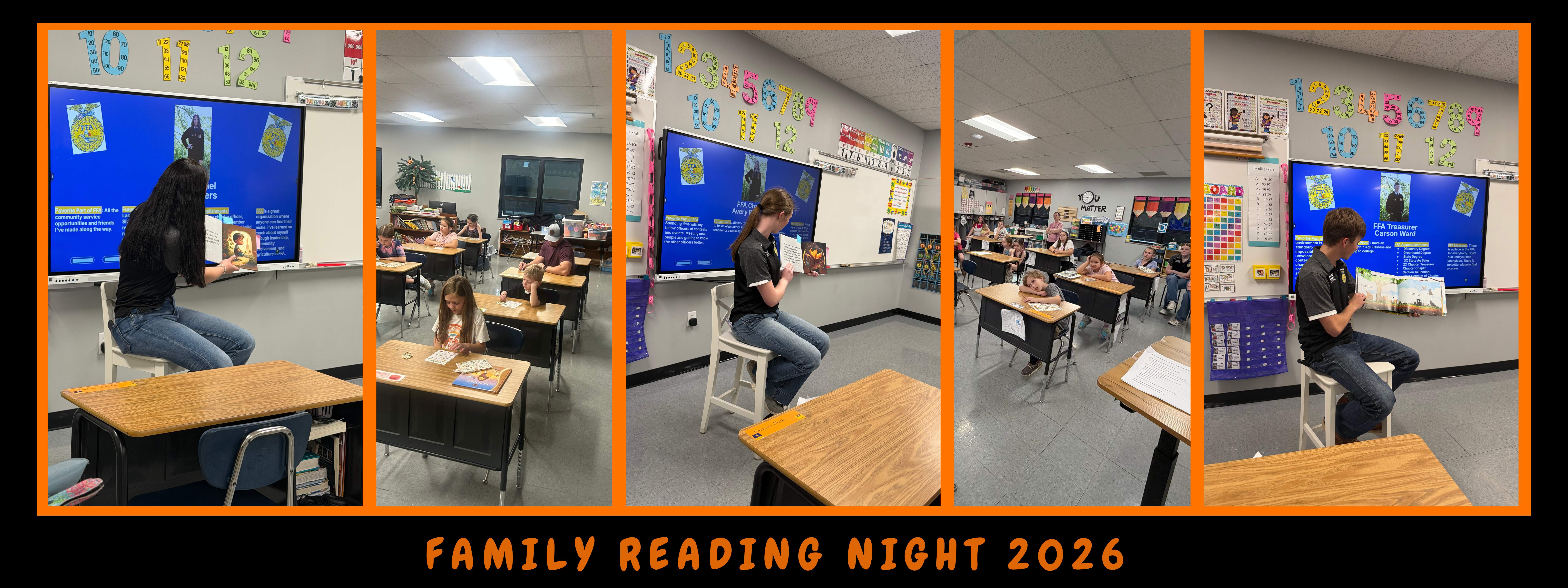 Family reading night pictures