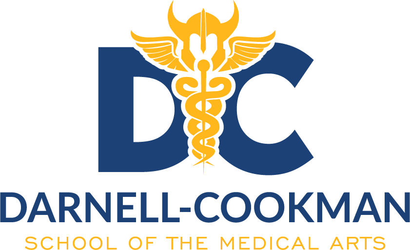 A logo with a yellow figure over blue text that reads "DC" and below it, "DARNALL-COOKMAN SCHOOL OF THE MEDICAL ARTS."