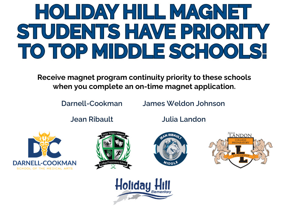 Text on a white background. Logos for Darnel-Cookman, James Weldon Johnson, Jean Ribault, Julia Landon, and Leon.