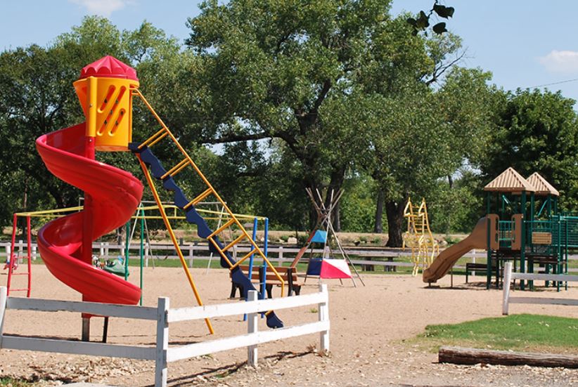 playground with a spiral slide 