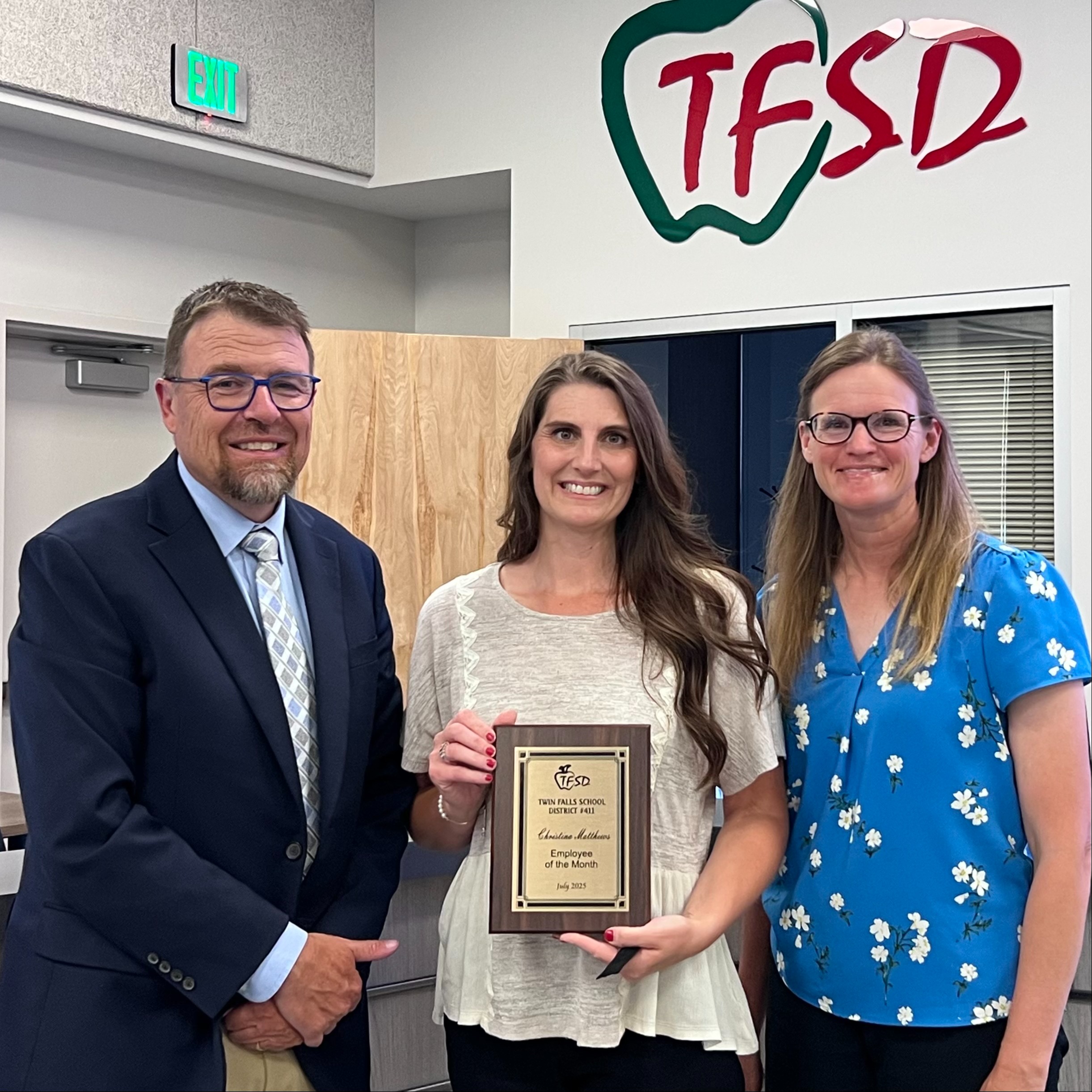 July Employee of the month Christina Matthews