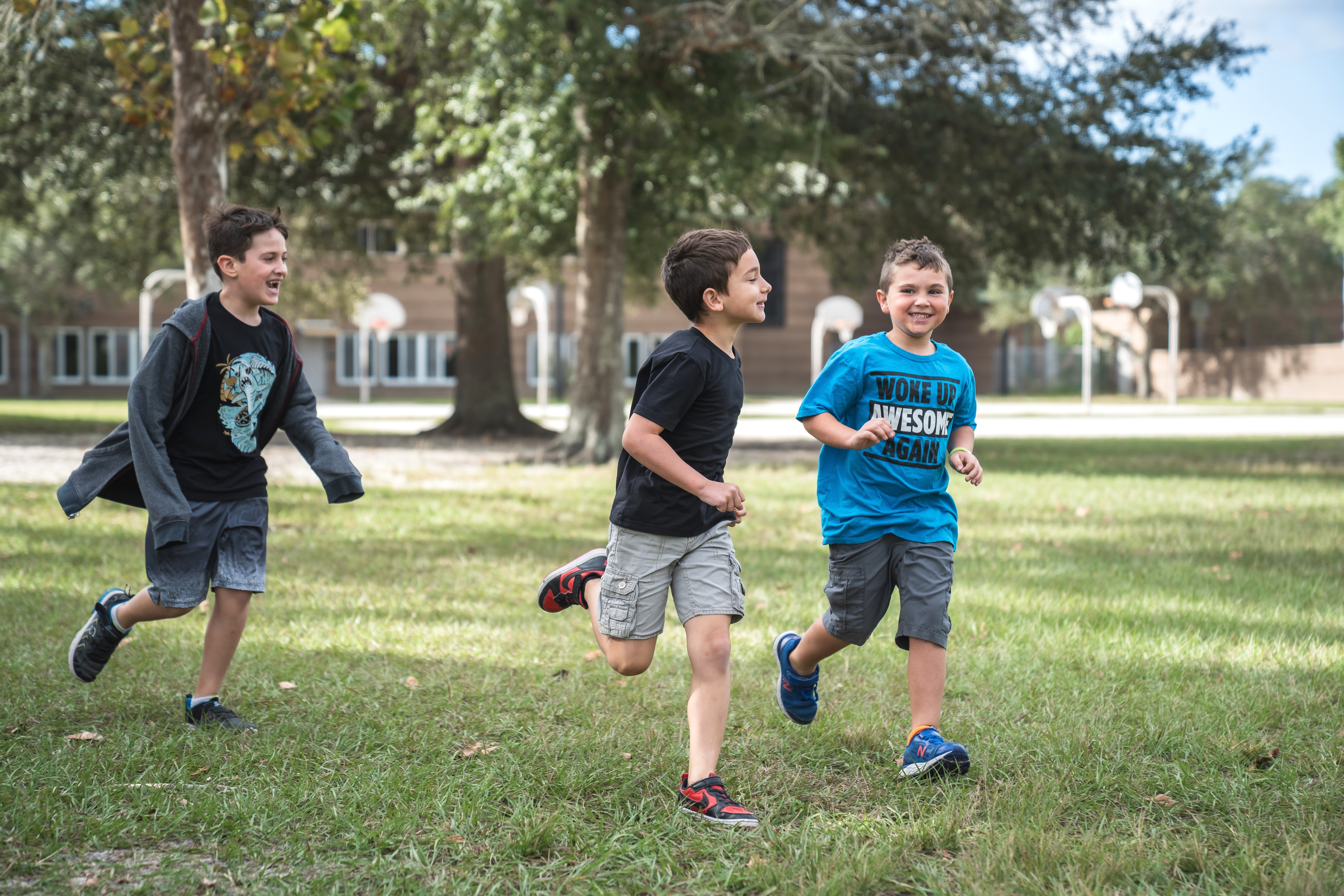 Students running outside