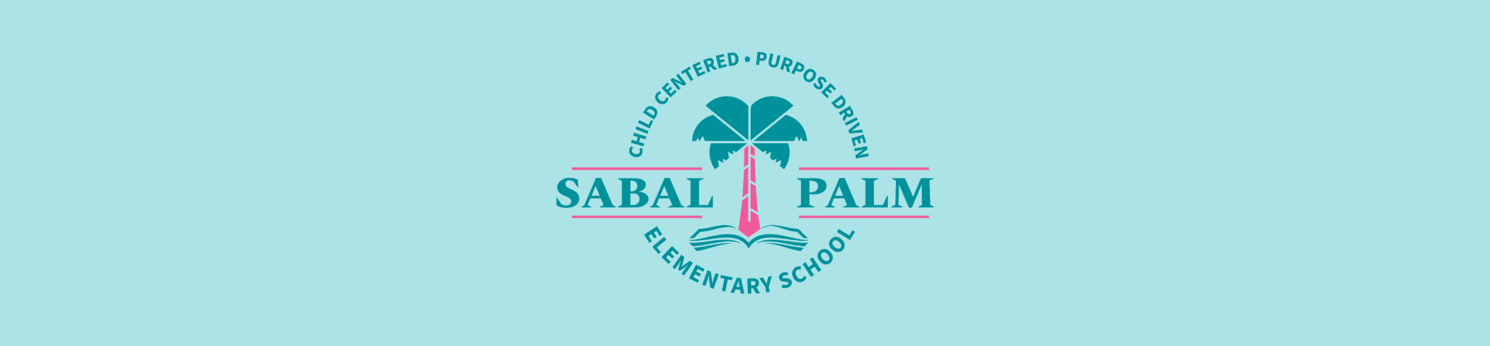 Logo on a blue background with a palm tree in green and white text "SABAL PALM" in white.