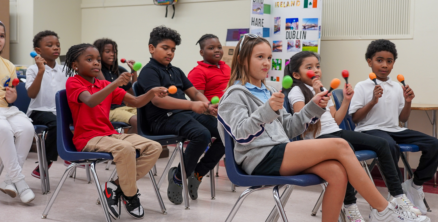 Children participating in a group activity