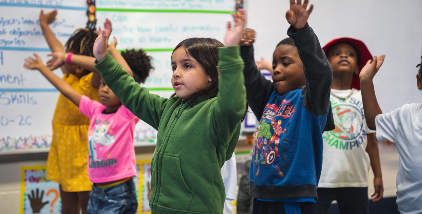 kids in the classroom doing an activity