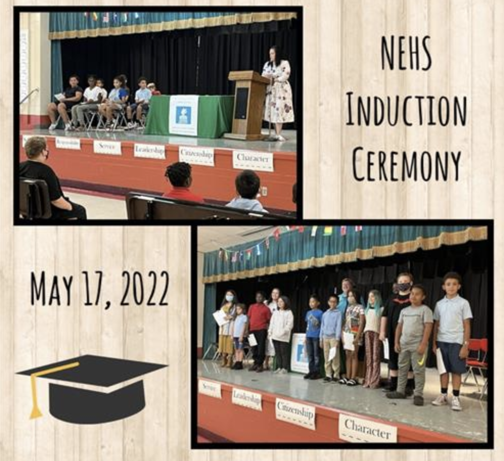 collage of NEHS induction ceremony