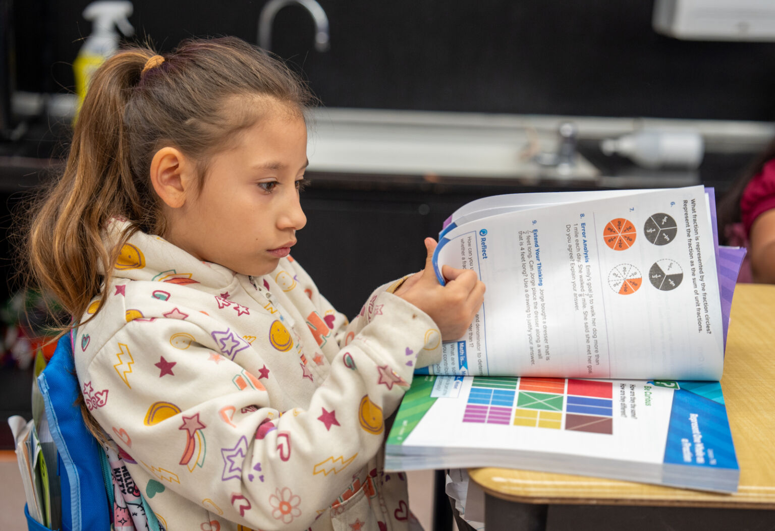 Student working on math