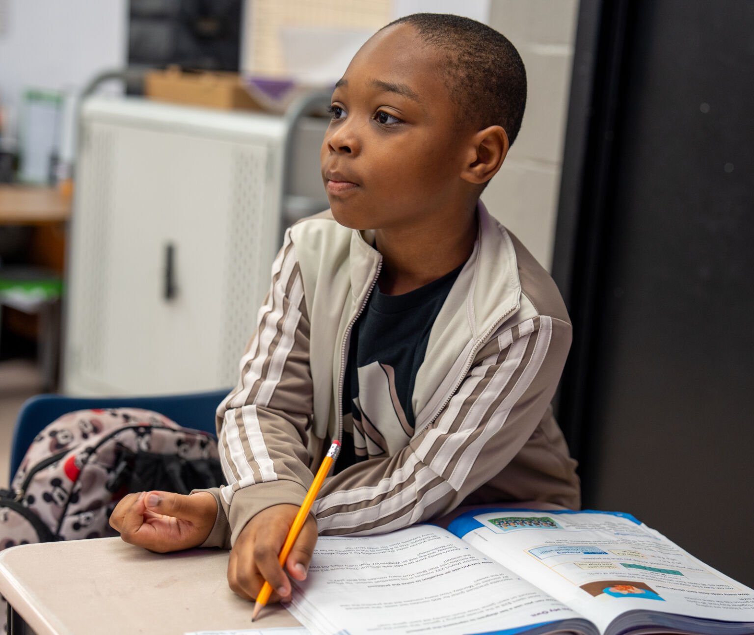 Student working on math