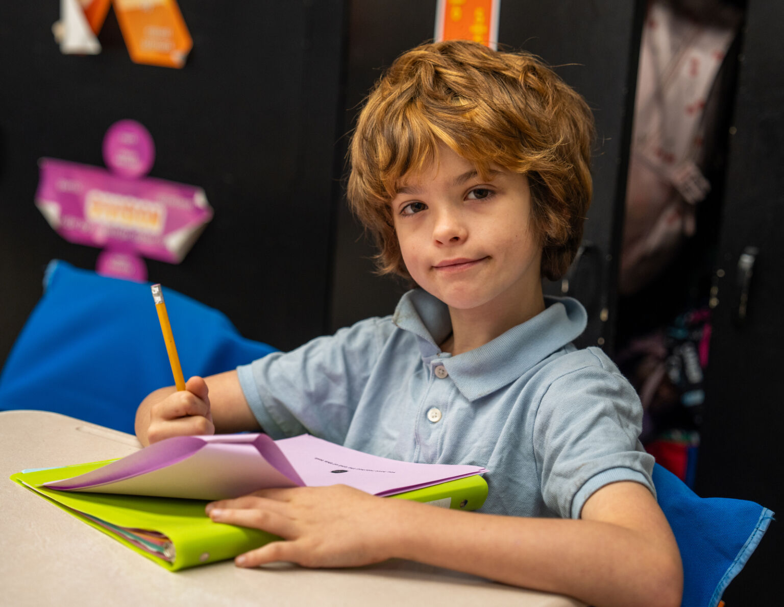 Student working on math