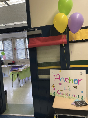 sign that says anchor with balloons