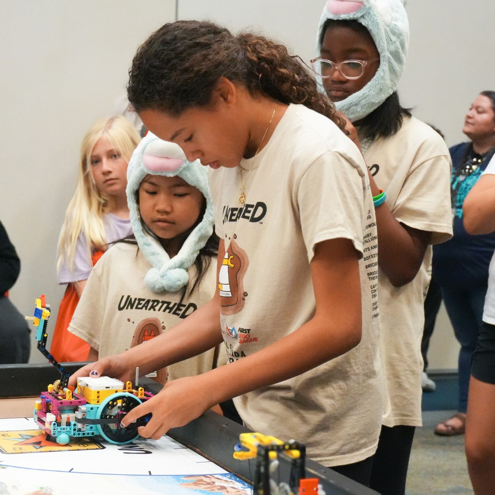 Student working with a LEGO Robot