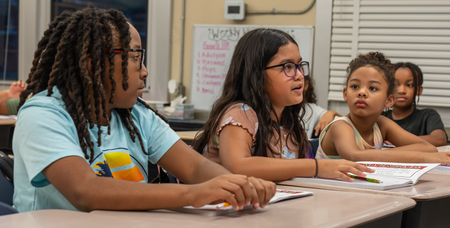 students at desk