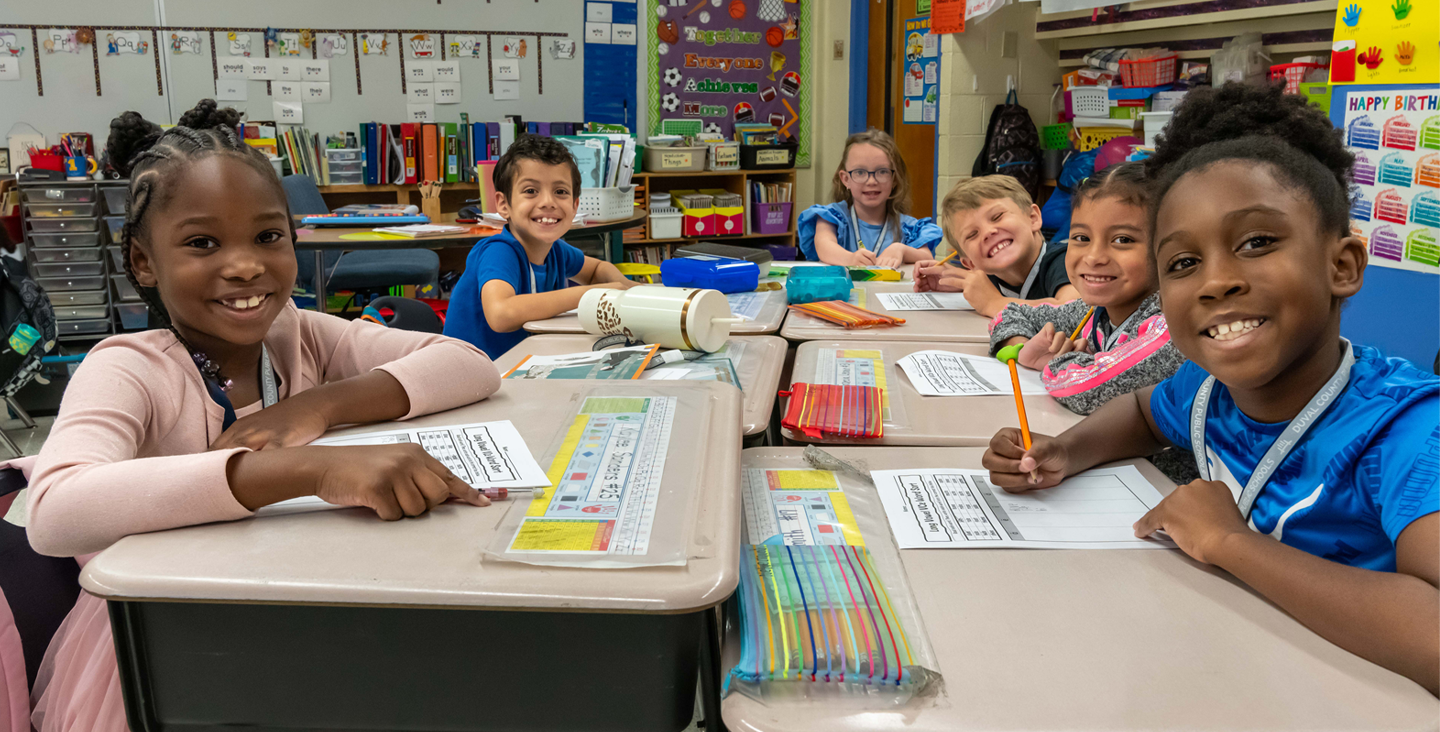 students working at their desks