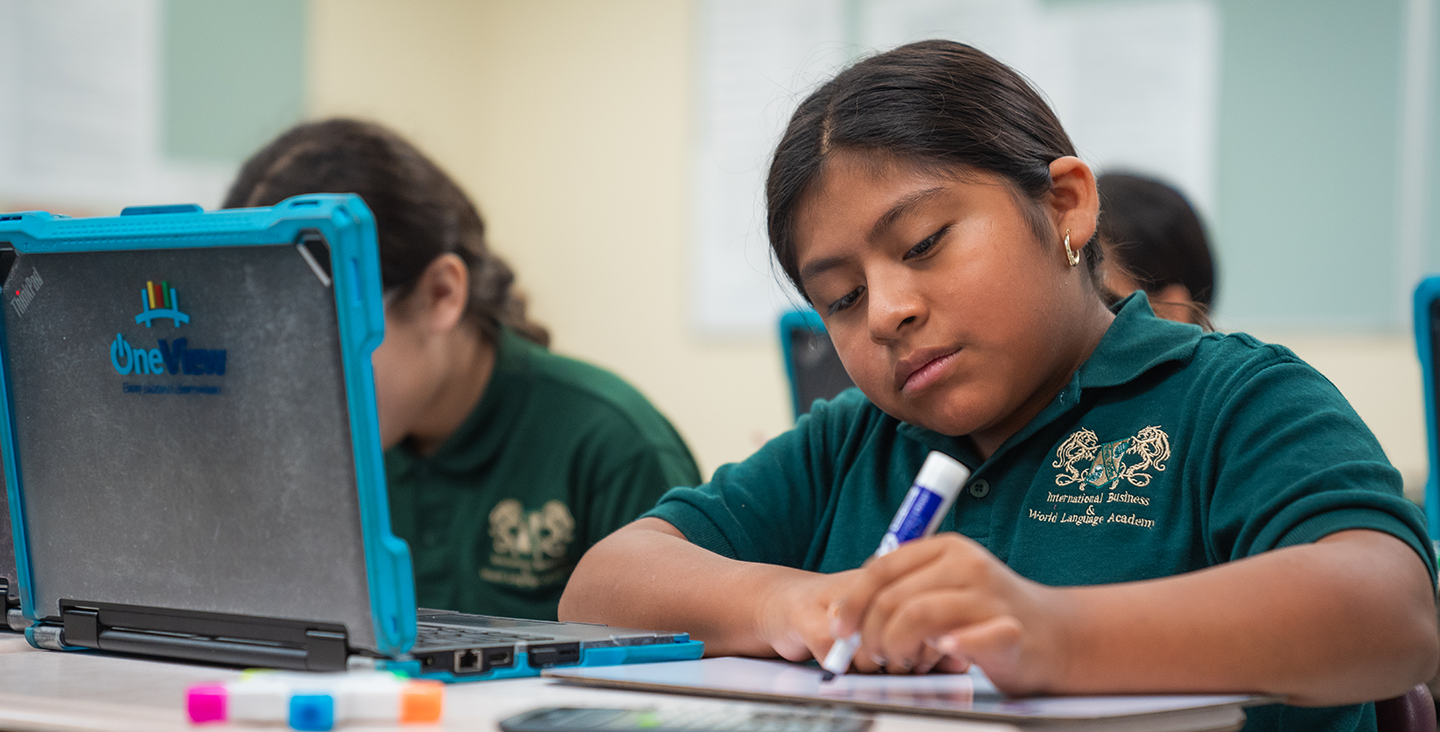 students working on class assignment