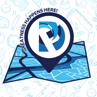 Blue and white graphic with text. "Duncan U. Fletcher Middle School Standards for Greatness" at the top. Below, "We are: Brave, Empathetic, Accountable, Cooperative, Honest."
