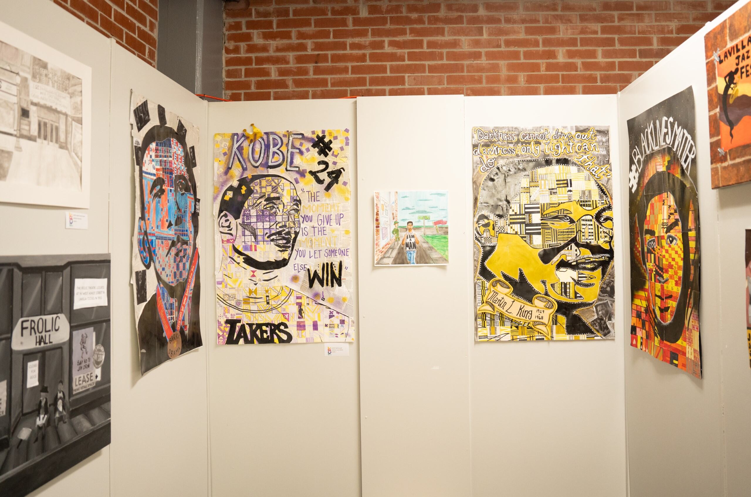 Display of student art pieces