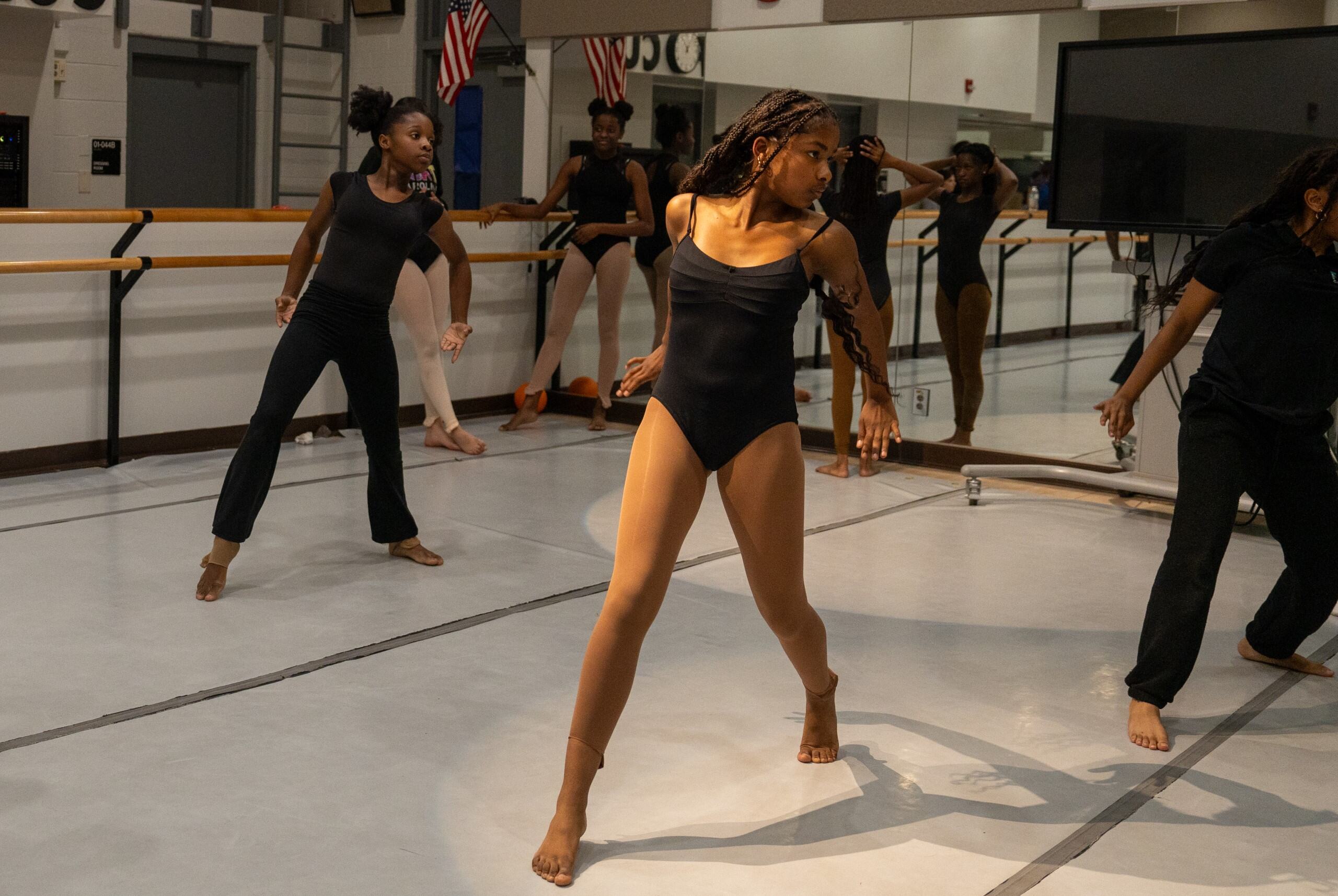 Student dancing in dance class