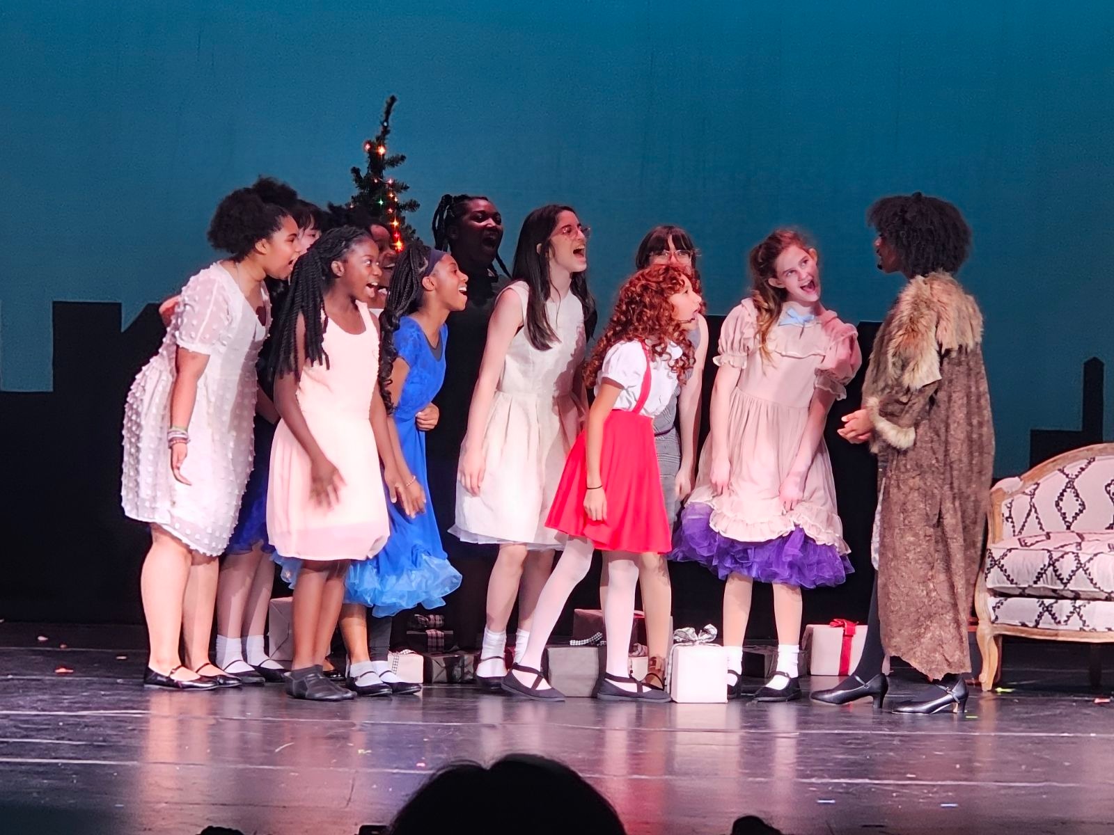 Students on stage acting
