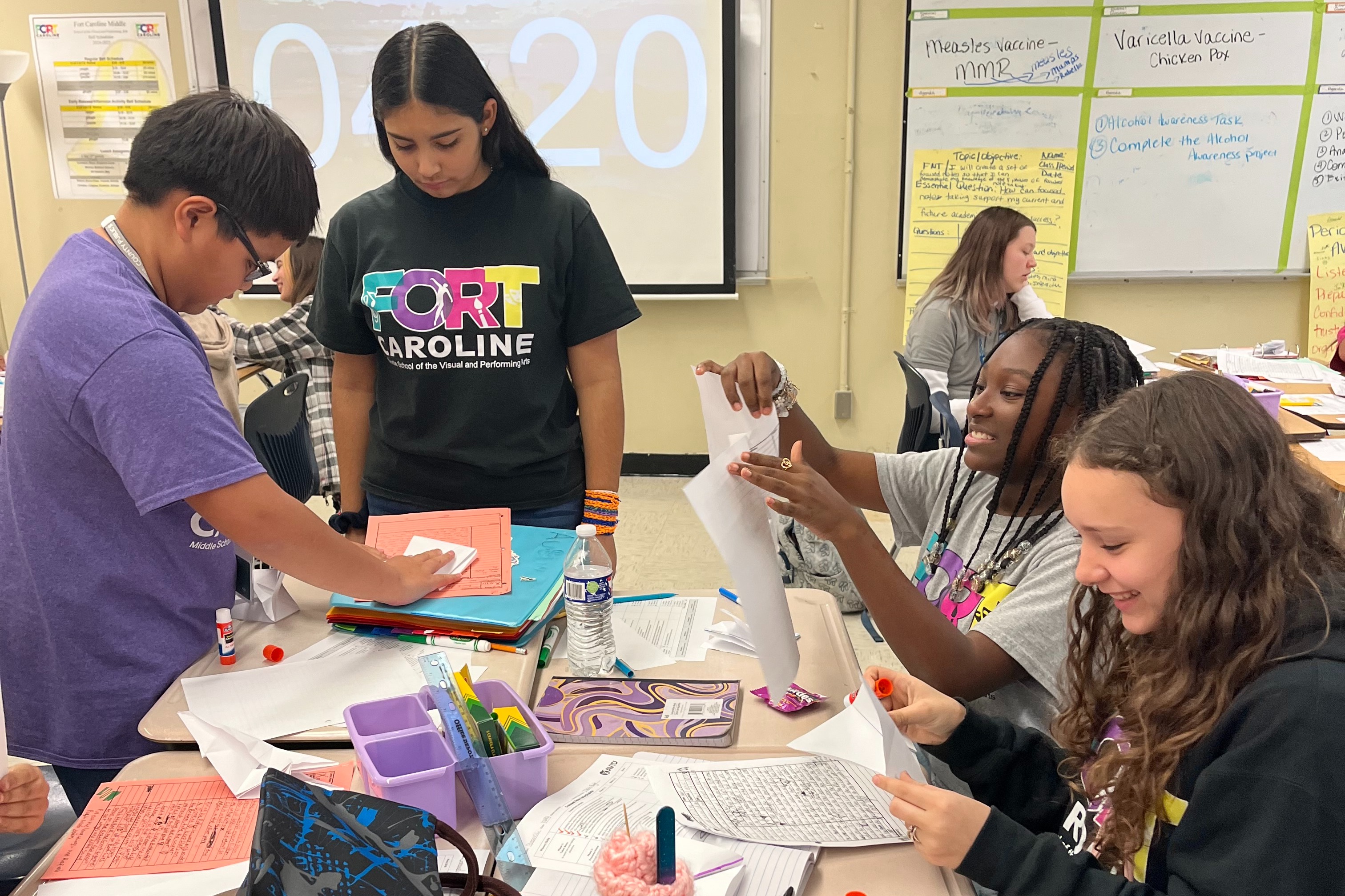 Students working at their desks