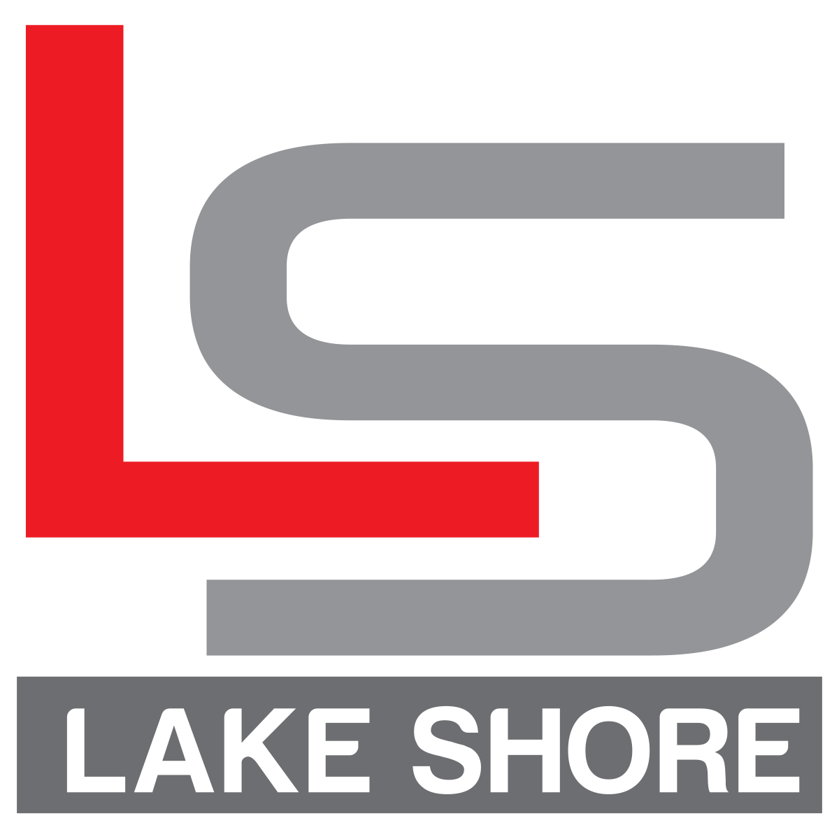 A logo displays "LS" with "L" in red, "S" in gray, below "LAKE SHORE" in white on a black background.