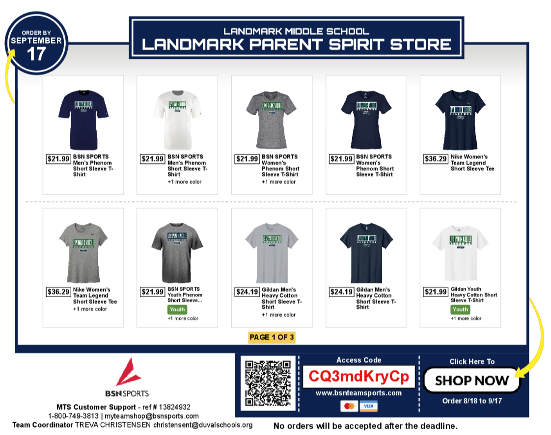 Seahawk Families Spirit Store Flyer
