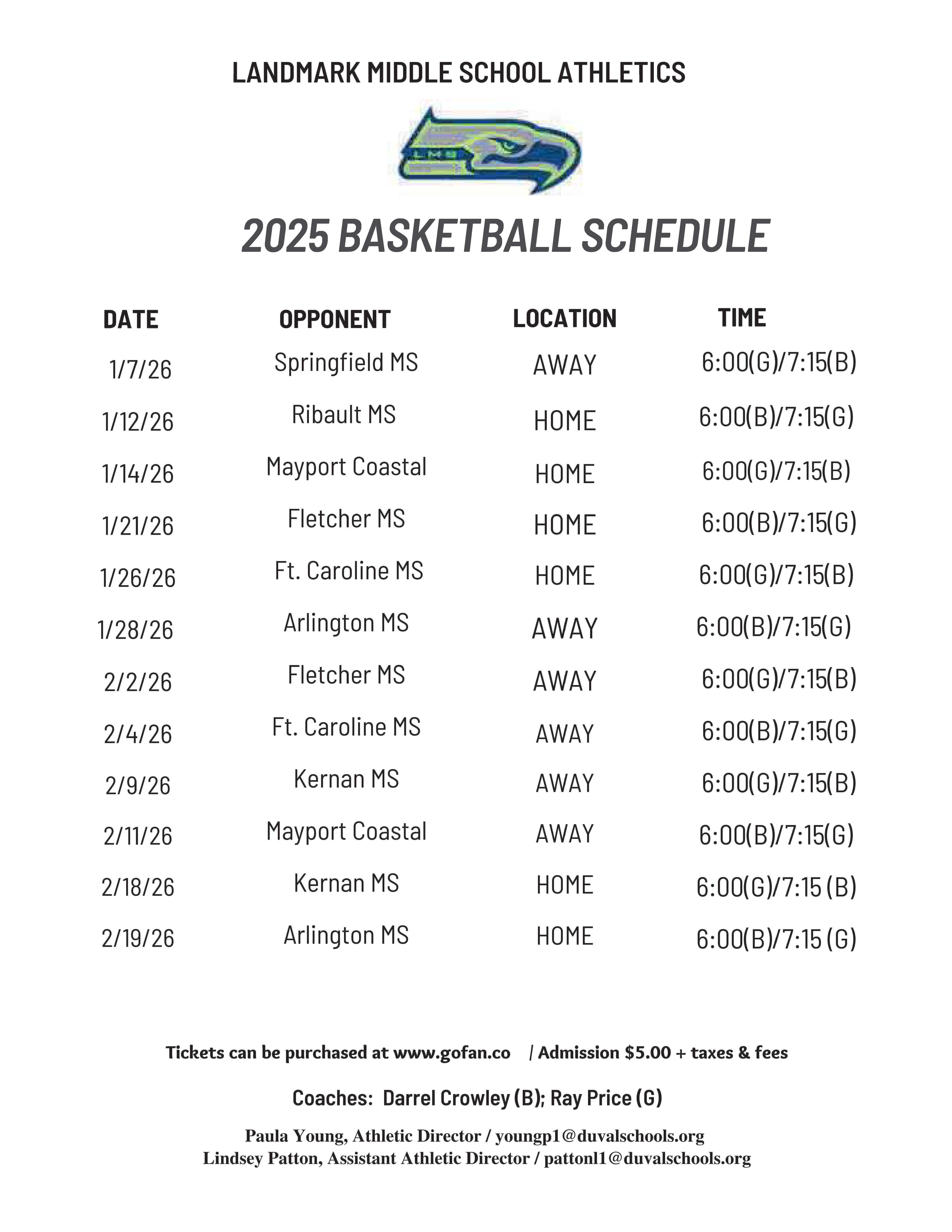 Basketball Schedule