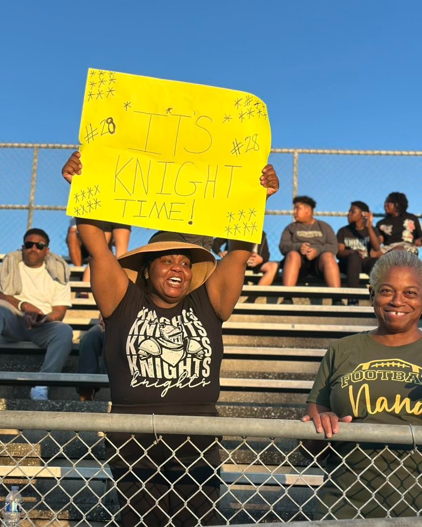 Knights fans in the bleachers