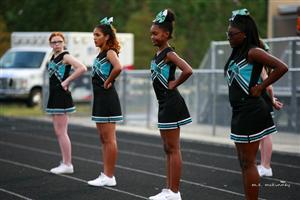 cheerleading squad performing