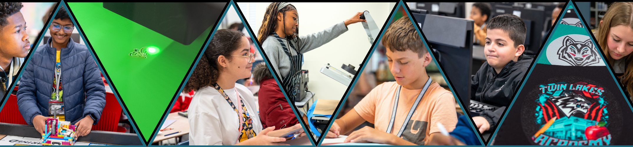 Students learning and examples of items created in CTE classes