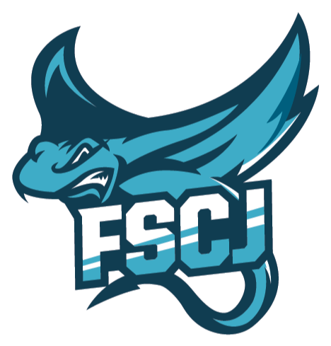 Mana Ray in shares of blue with the letters FSCJ