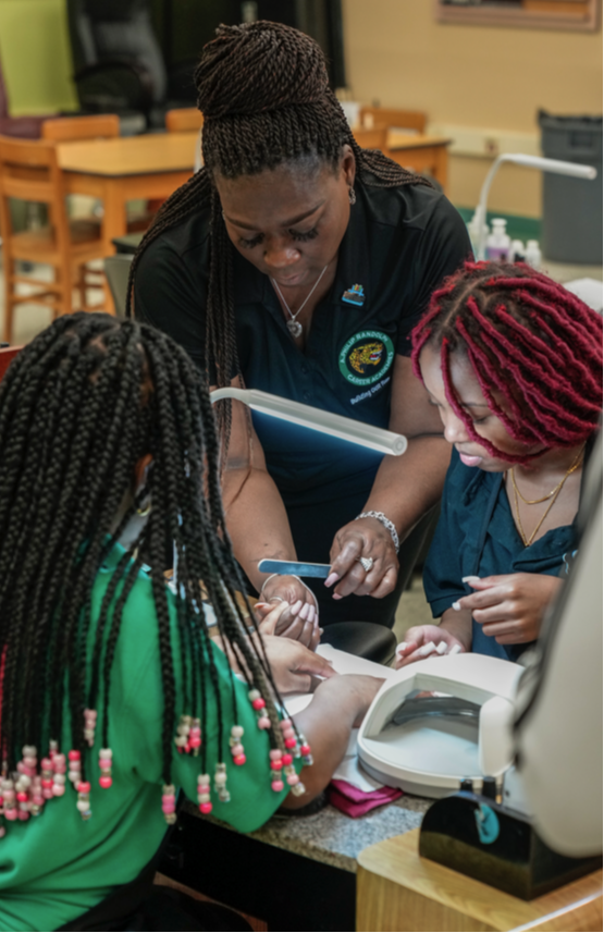 Instructor with nails
