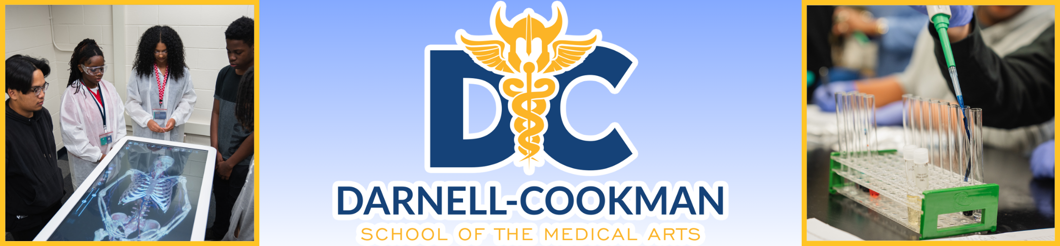 Three images of people engaged in activities. One image is blurry and shows a logo with a letter C in blue.