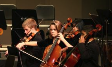 orchestra team performing