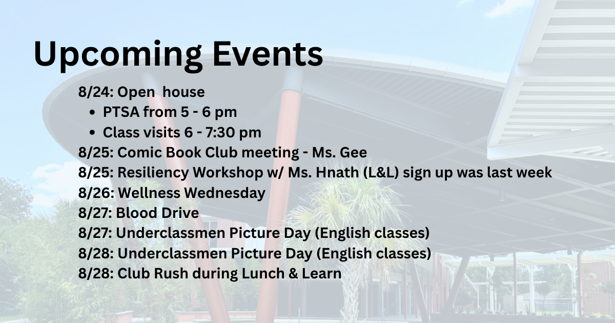 Upcominig Events Aug 24-28