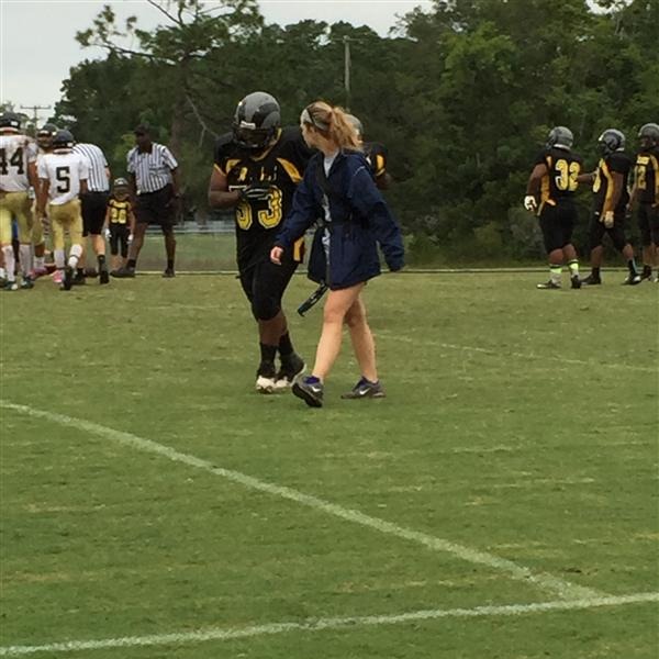 football player in field